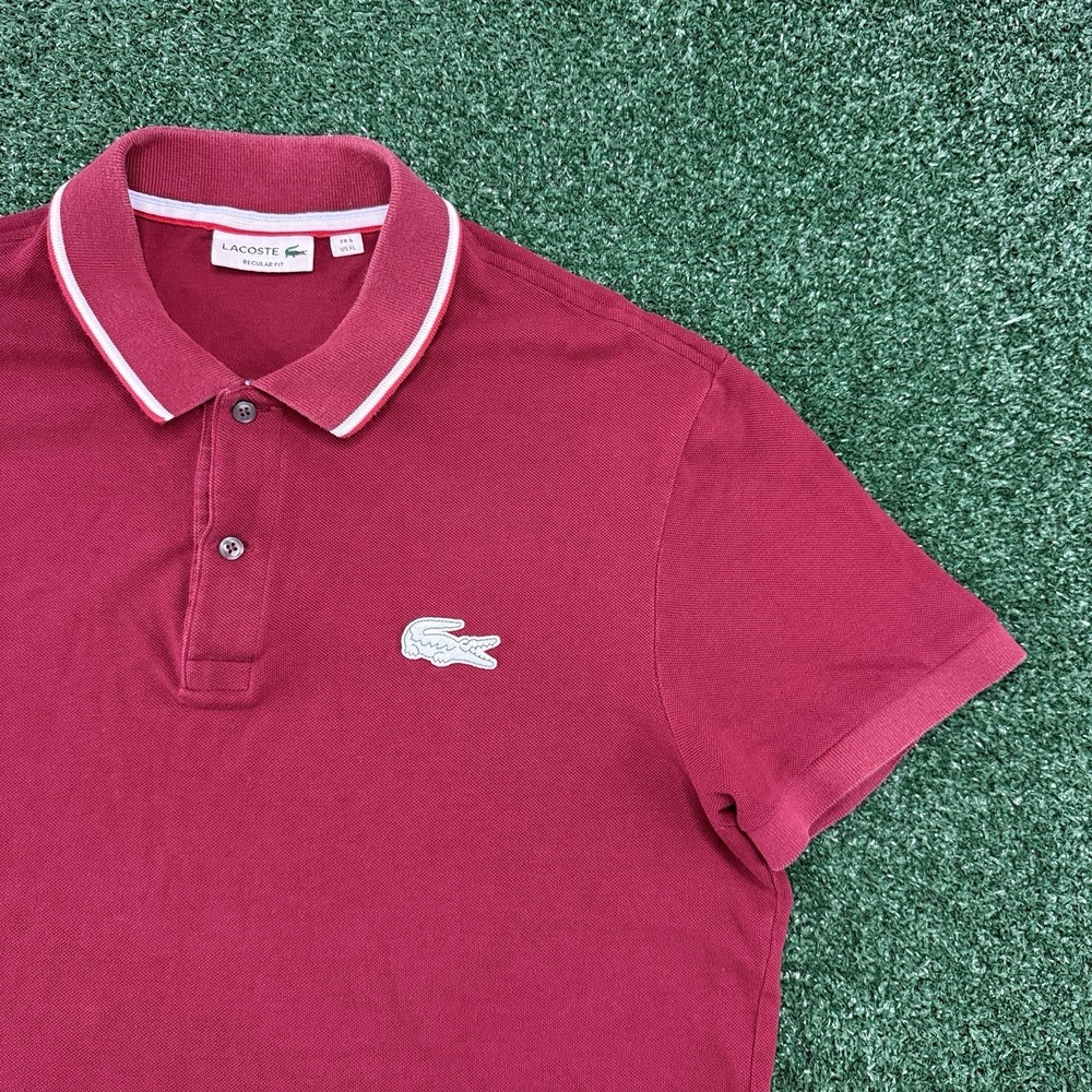 Lacoste Polo Men's Short Sleeve Shirt Size XL 6 Red Regular Fit Big Polo